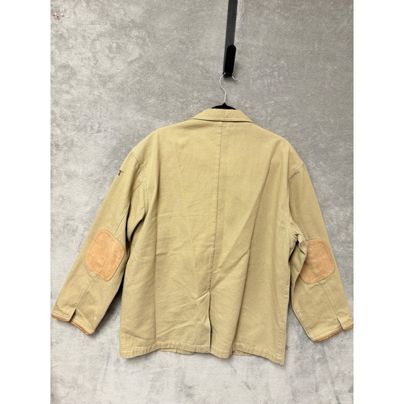 ORVIS Lord Calvert Mens Tan Cotton Chore Coat Fishing Jacket Size L Patches - Picture 16 of 16